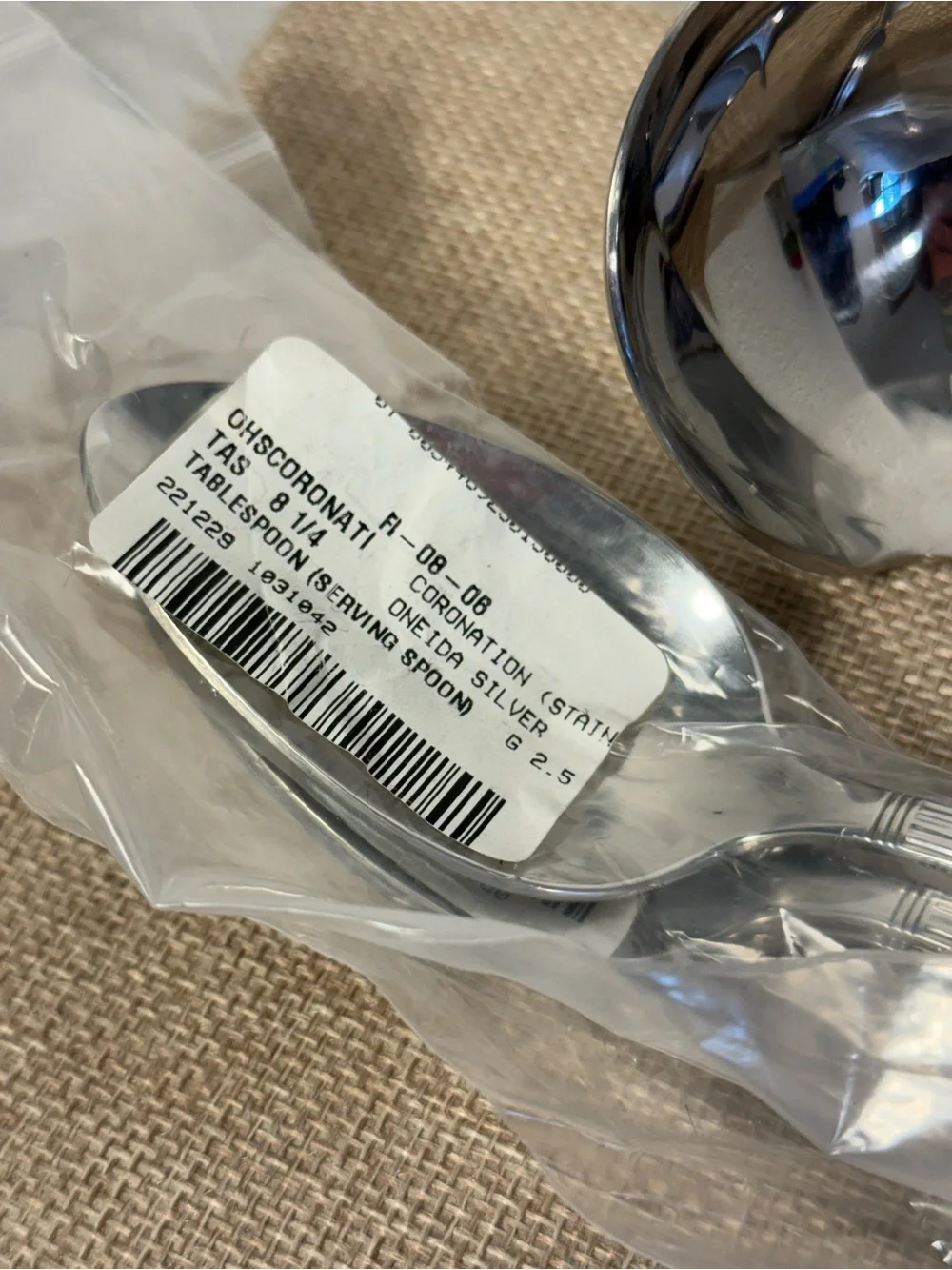 Oneida Coronation Stainless Serving Spoon Lot of 5 Pieces (3 sealed) 8.25”